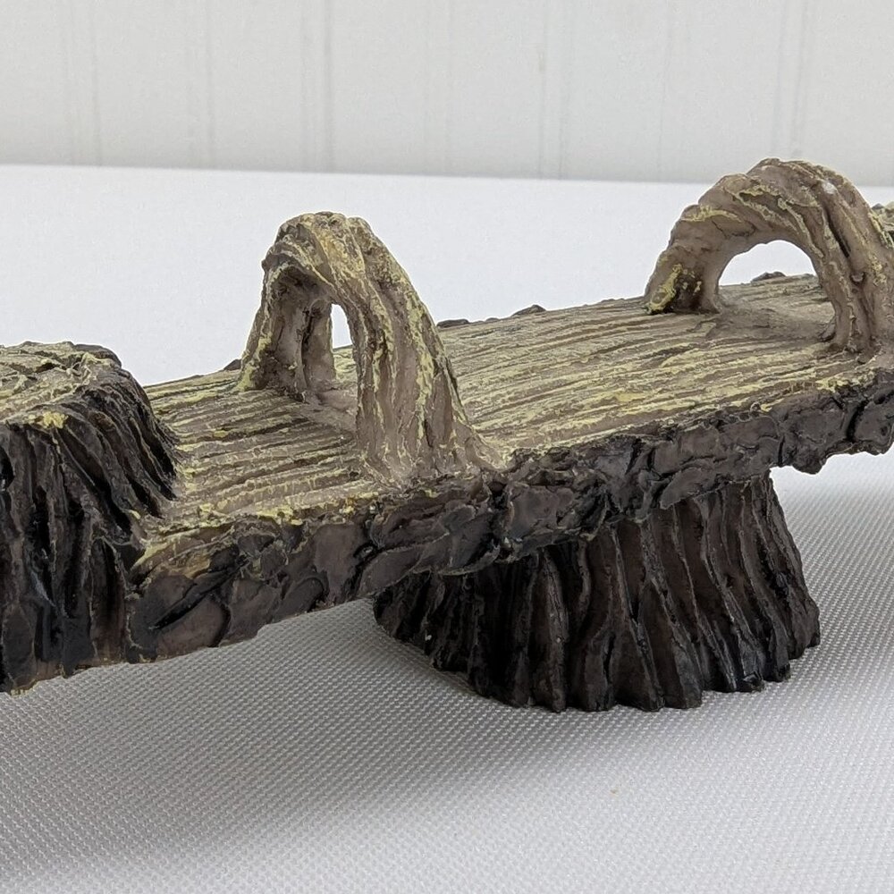 Darice Fairy Garden Miniature Faux Wood Log Teeter Totter Log Bench Dollhouse